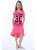 Girls\' dress with inscriptions, amaranth NDZ8247 - Online store - Boutique